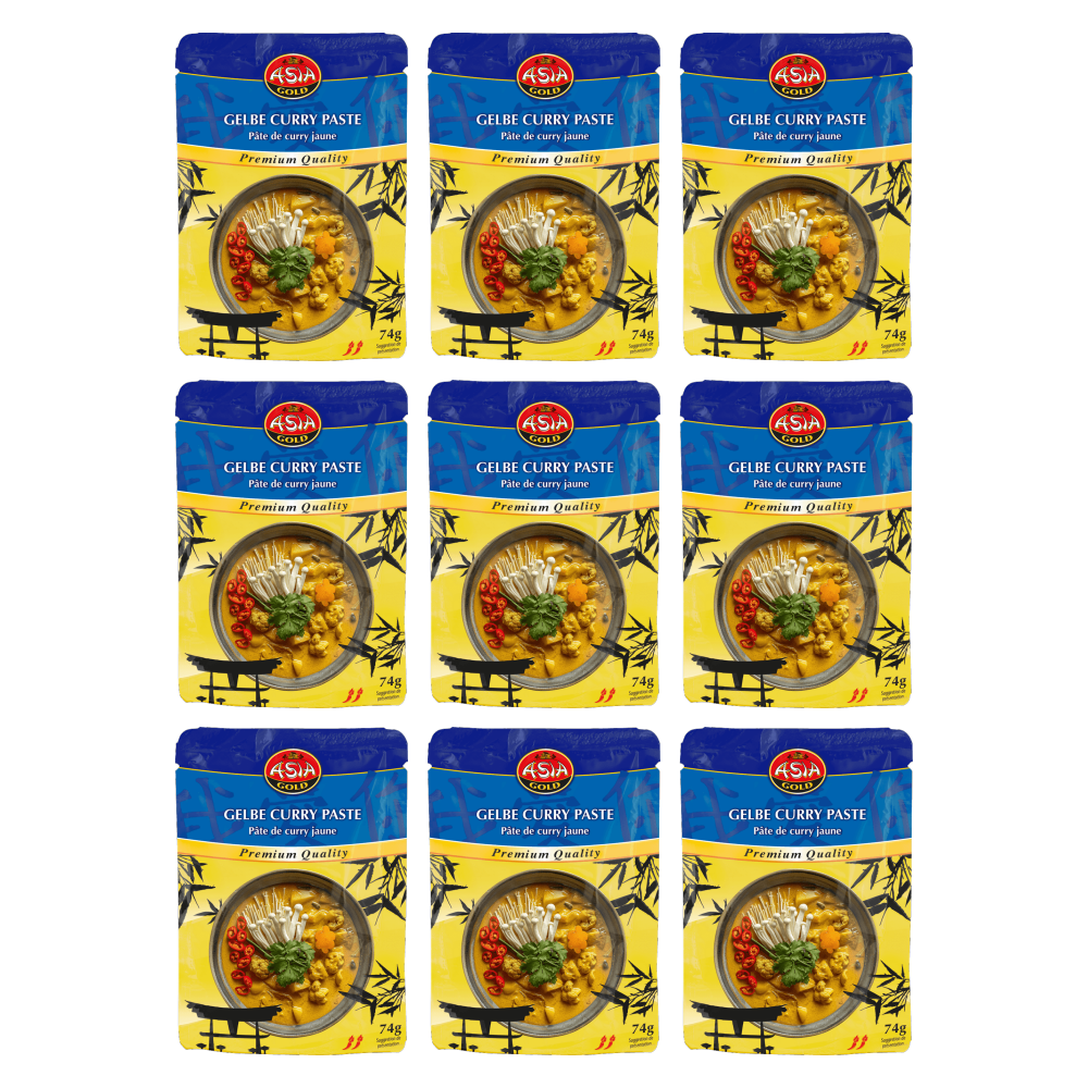 Asia Gold Currypaste gelb 74g – 9er-Pack – Packbild