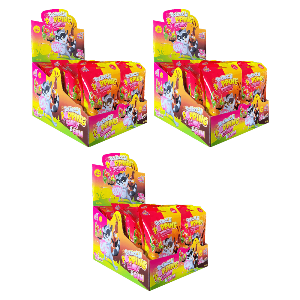 Sweet Flash Popping Candy & Gum 32g (4x8g) – 3er-Pack – Packbild