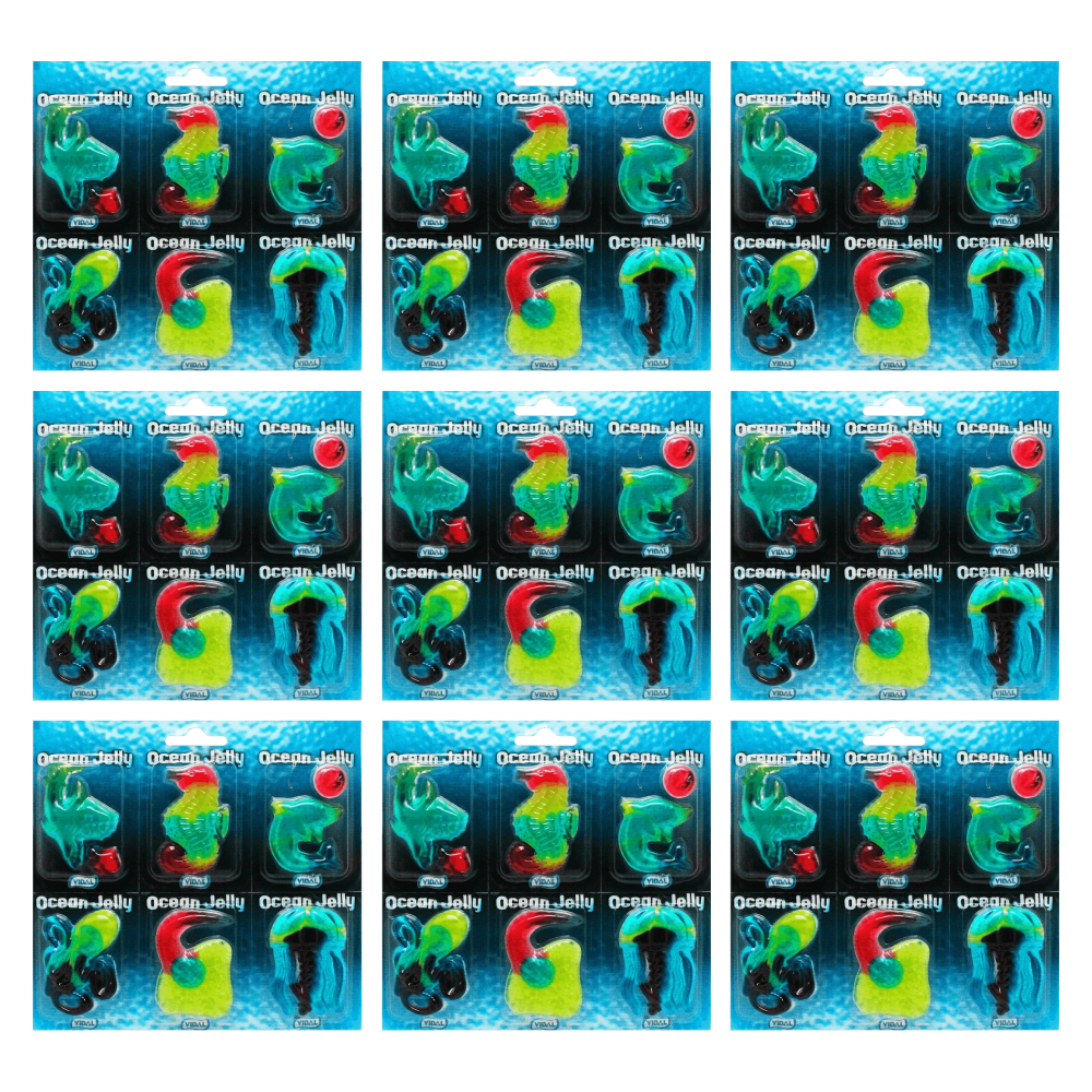 Vidal Ocean Jelly Fruchtgummi Meerestiere 66g (11x6 Stk) – 9er-Pack – Packbild