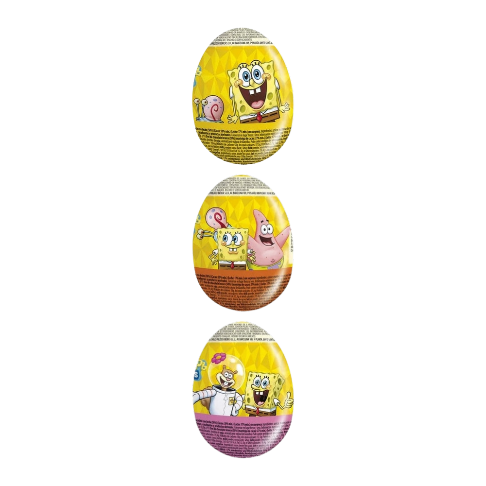 Mon Desir Spongebob Schoko-Überraschungsei 20 g mit Spielzeug – 3er-Pack – Packbild