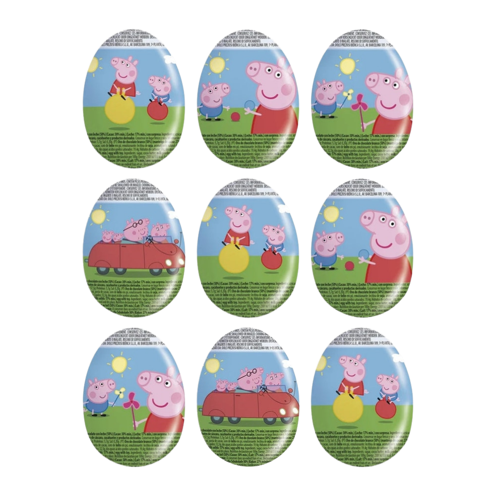 Mon Desir Peppa Pig Schoko-Überraschungsei 20 g mit Spielzeug – 9er-Pack – Packbild