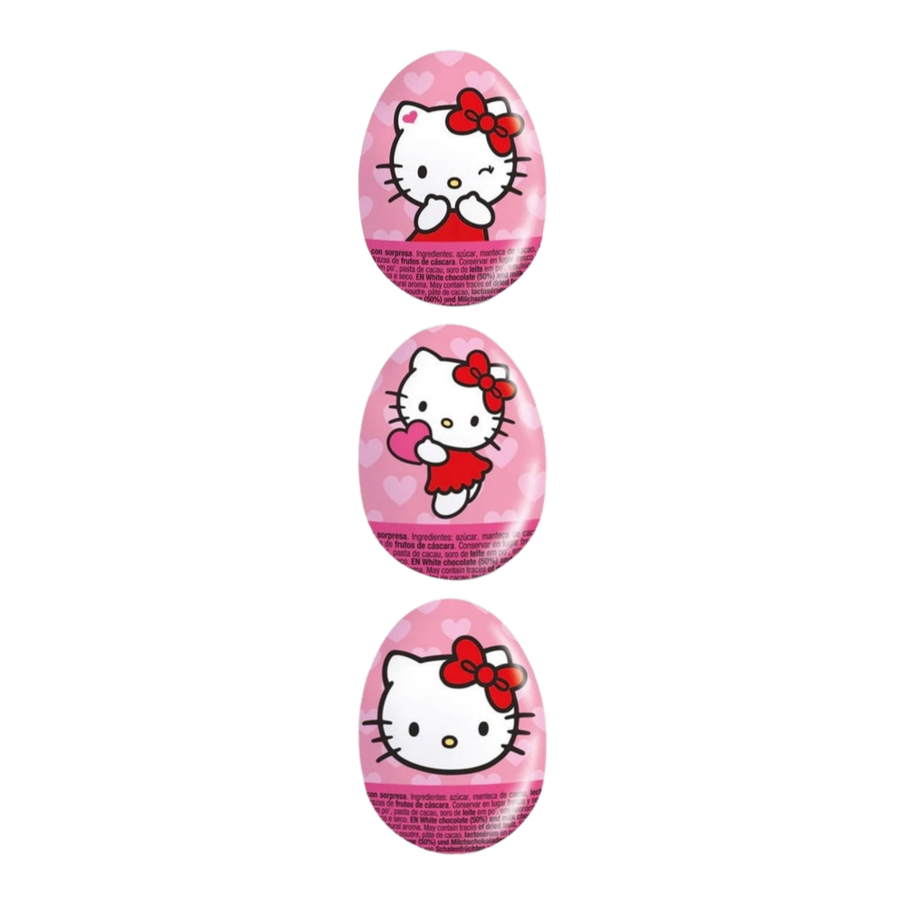 Mon Desir Hello Kitty Schoko-Überraschungsei 20 g mit Spielzeug – 3er-Pack – Packbild