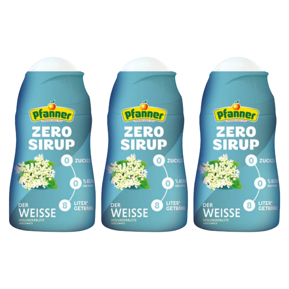 Pfanner Eistee ZERO Sirup Zitrone Holunderblüte 1:140 57 ml – 3er-Pack – Packbild