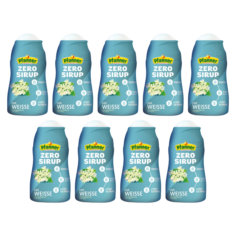 Pfanner Eistee ZERO Sirup Zitrone Holunderblüte 1:140 57 ml – 9er-Pack – Packbild