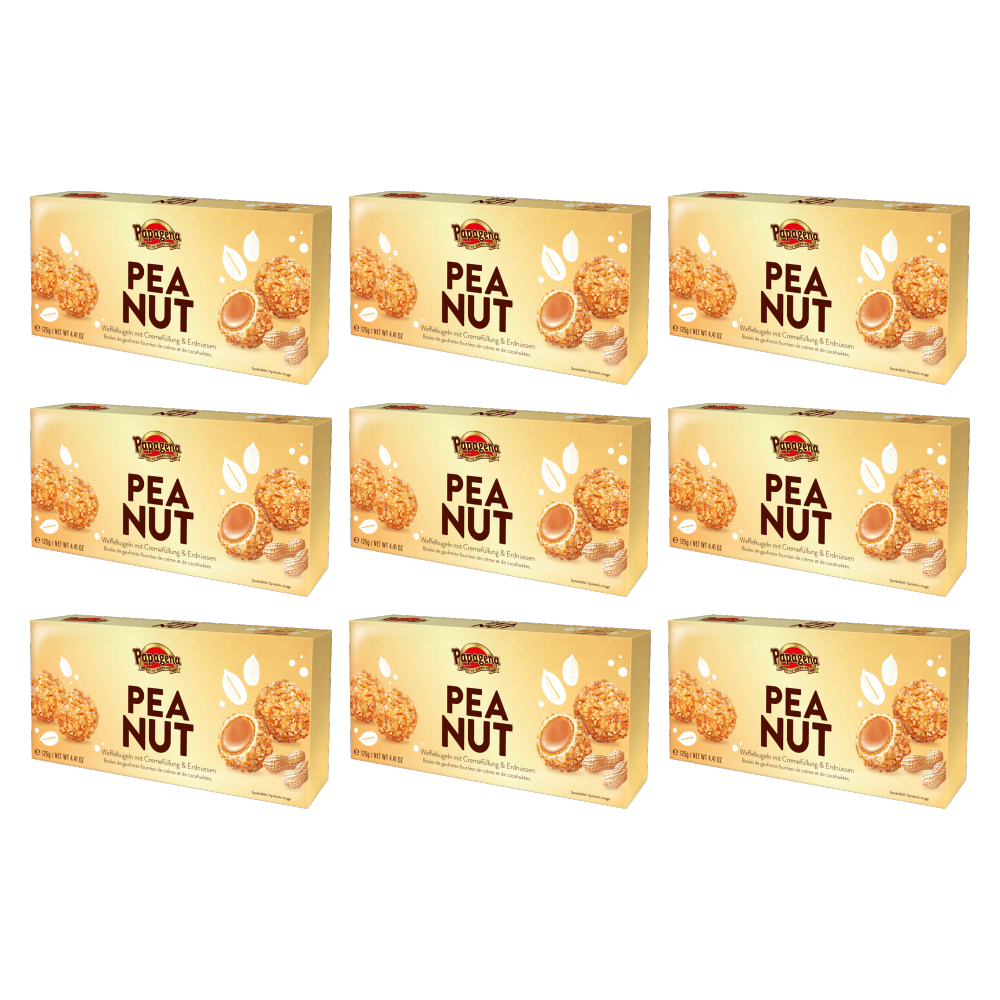 Papagena Waffelkugeln mit Erdnuss 125g – 9er-Pack – Packbild