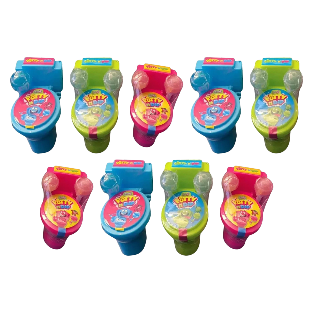 Sweet Flash Potty n Dip Lollipop & Pulver 25g – 9er-Pack – Packbild