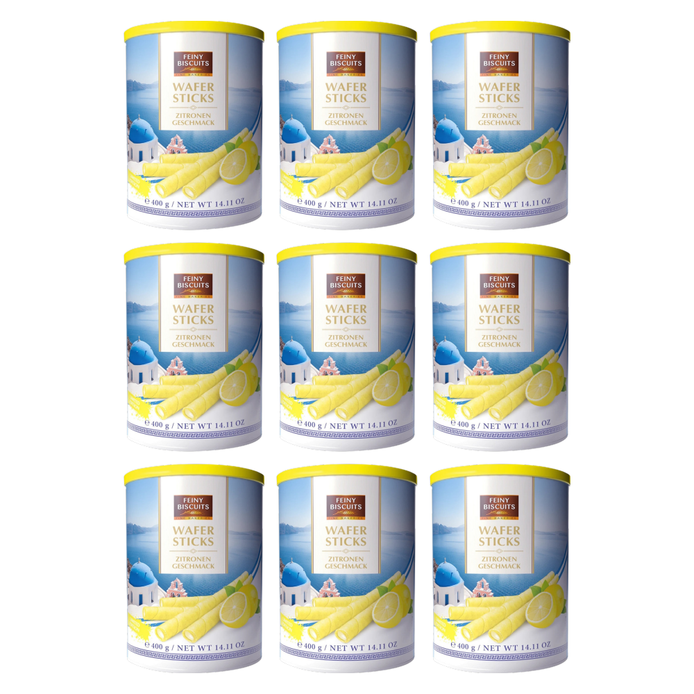 Feiny Biscuits Waffelröllchen Zitrone 400 g – 9er-Pack – Packbild