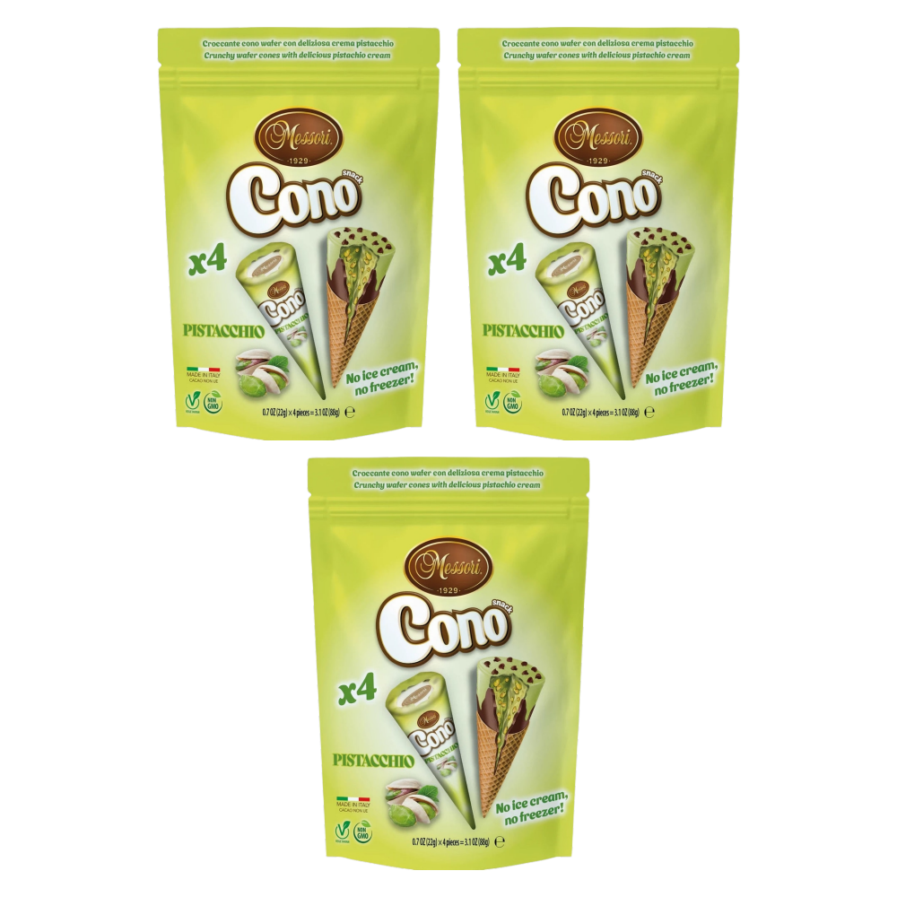 Cono Mini-Waffelhörnchen Pistazie 4 × 22 g (88g) – 3er-Pack – Packbild