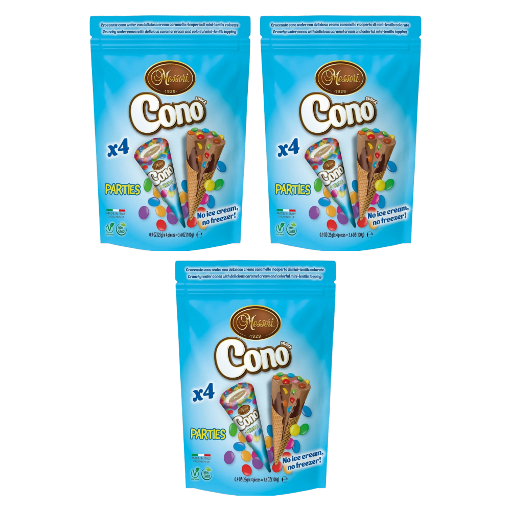 Cono Mini-Waffelhörnchen Parties 4 × 25 g (100g) – 3er-Pack – Packbild