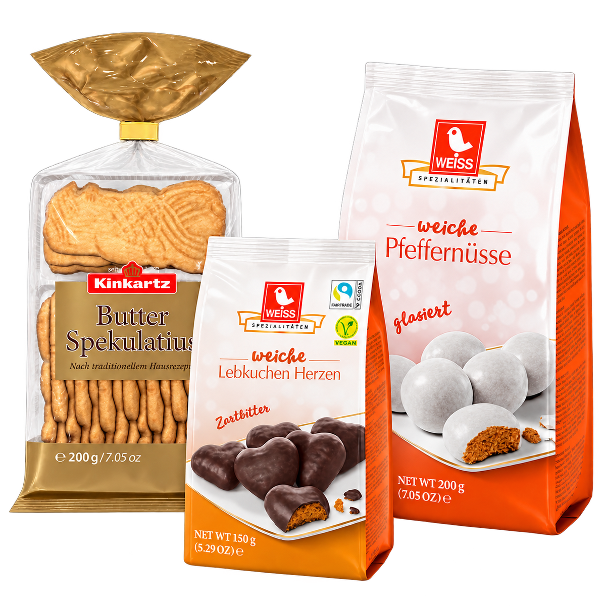 Weihnachtsbox Mini Klassiker – 550 g SB101 – enthaltene Produkte auf transparentem Hintergrund