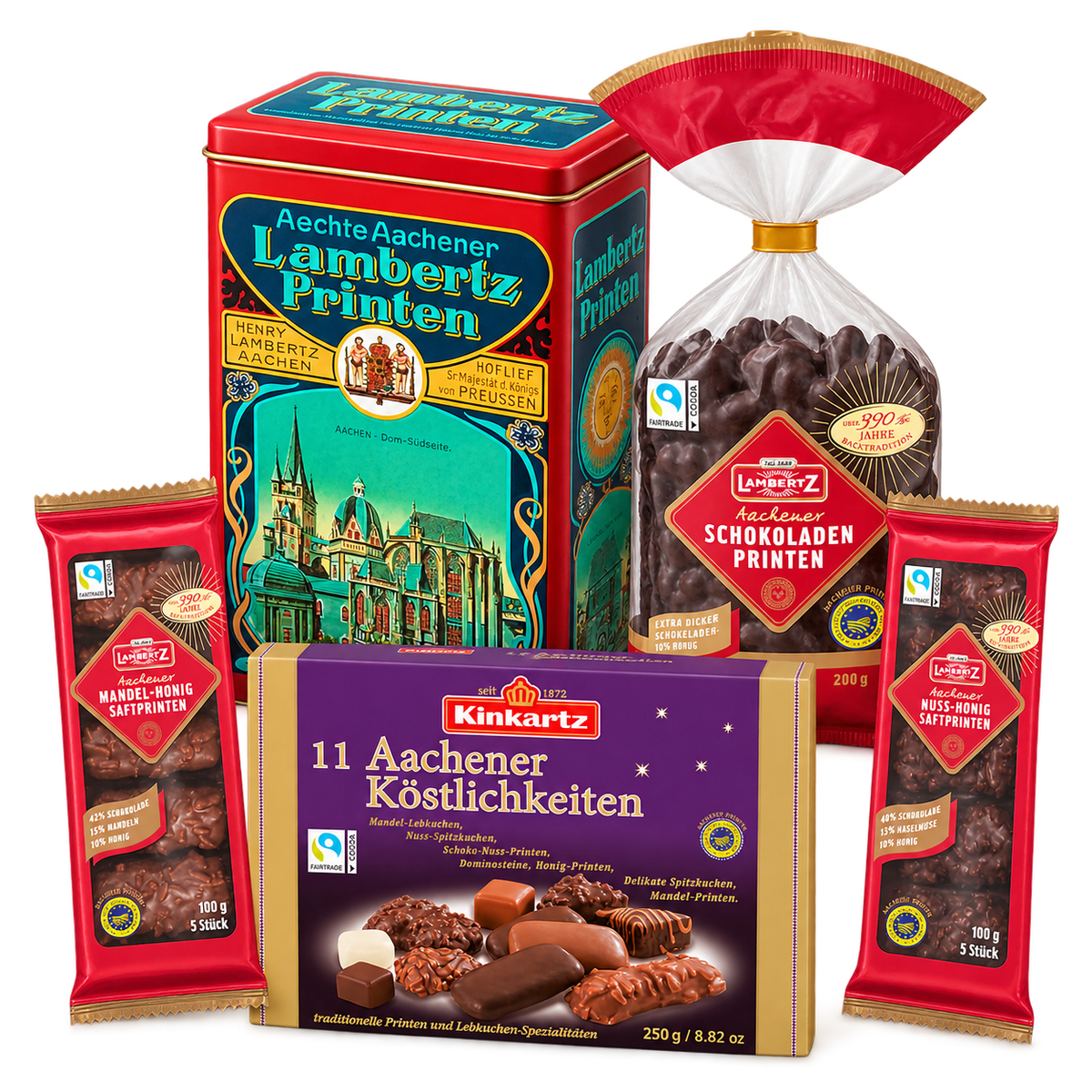 Aachener Premium Weihnachtsbox – 1,05 kg SB117 – enthaltene Produkte auf transparentem Hintergrund