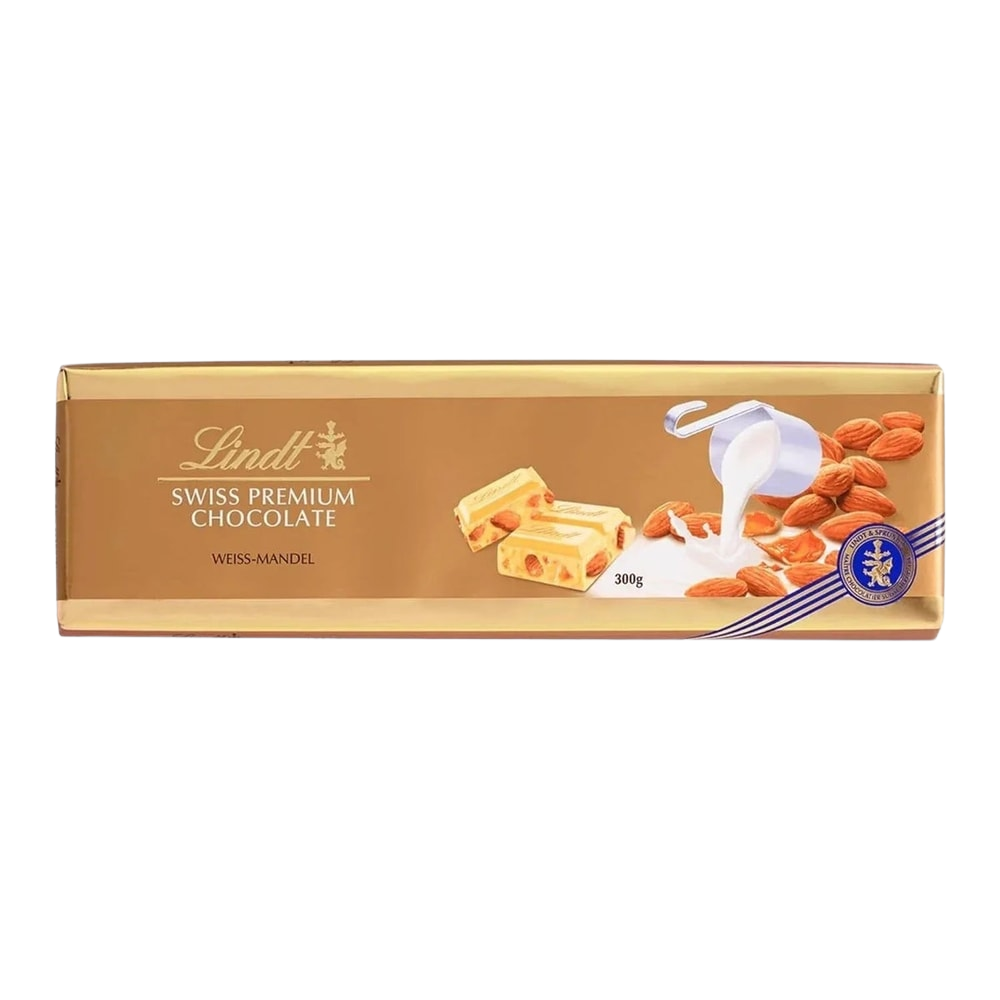 Lindt Schokolade Weiße Mandel Tafel 300g Weiße Schokolade mit gerösteten Mandeln
