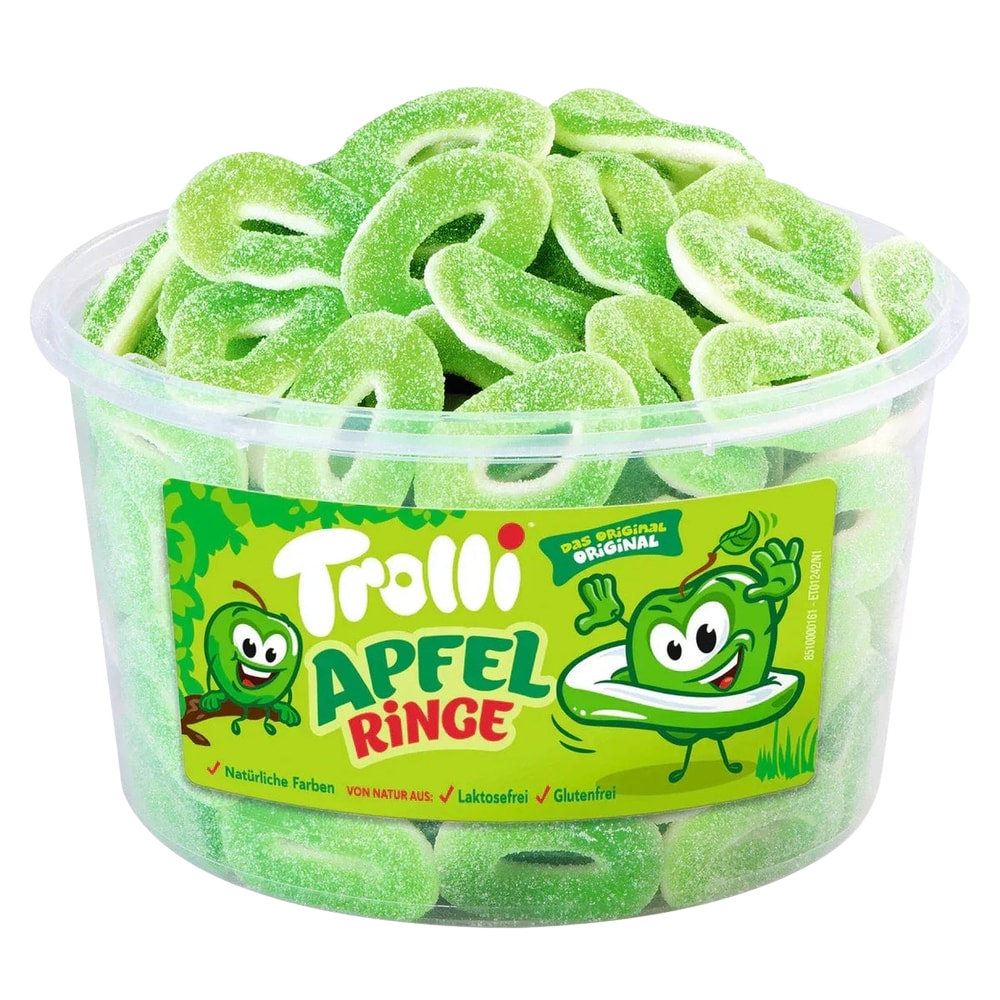 Trolli Apfelringe Fruchtgummi sauer Dose 1200g