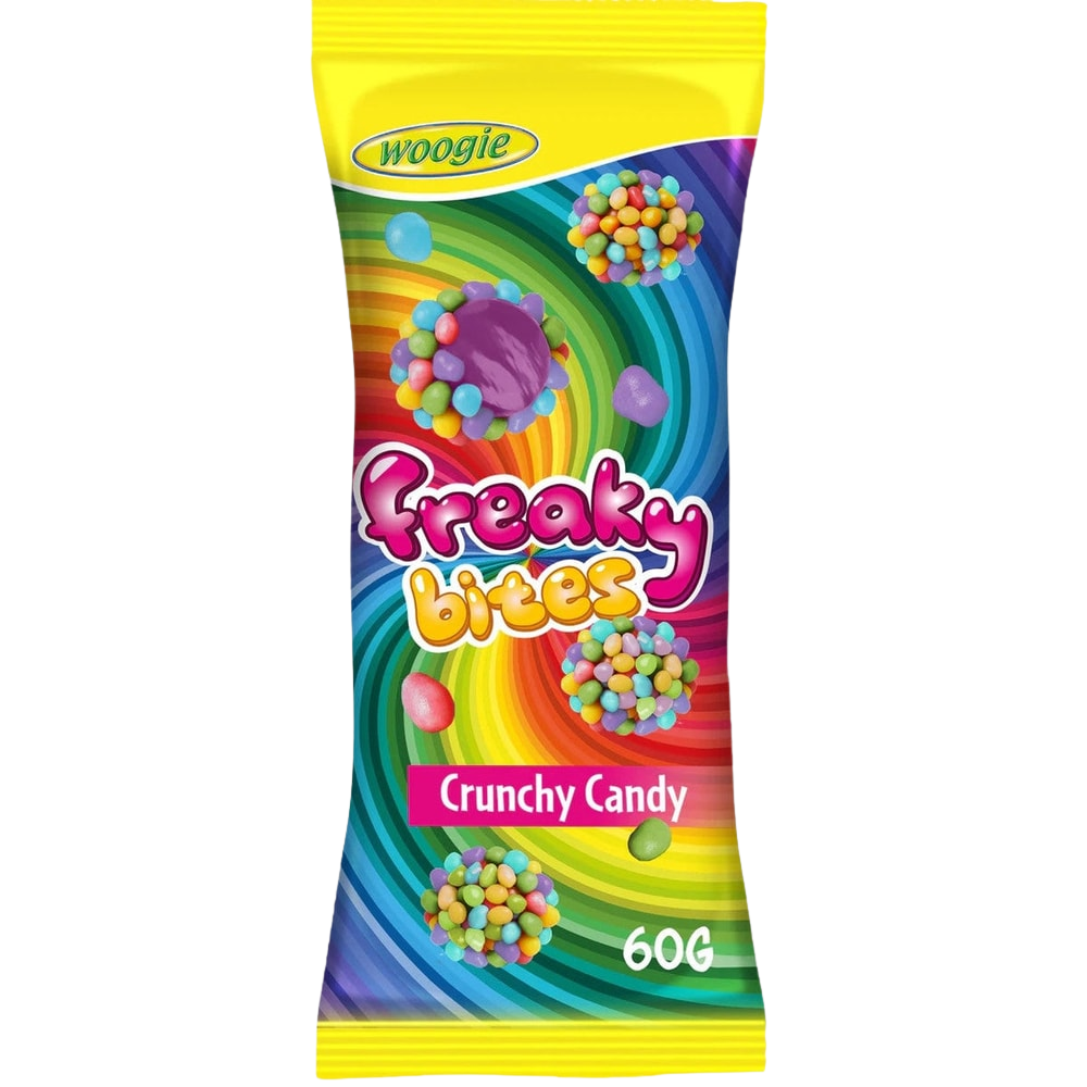Woogie Freaky Bites Erdbeer Fruchtgummi mit Zuckerperlen 2x 60g