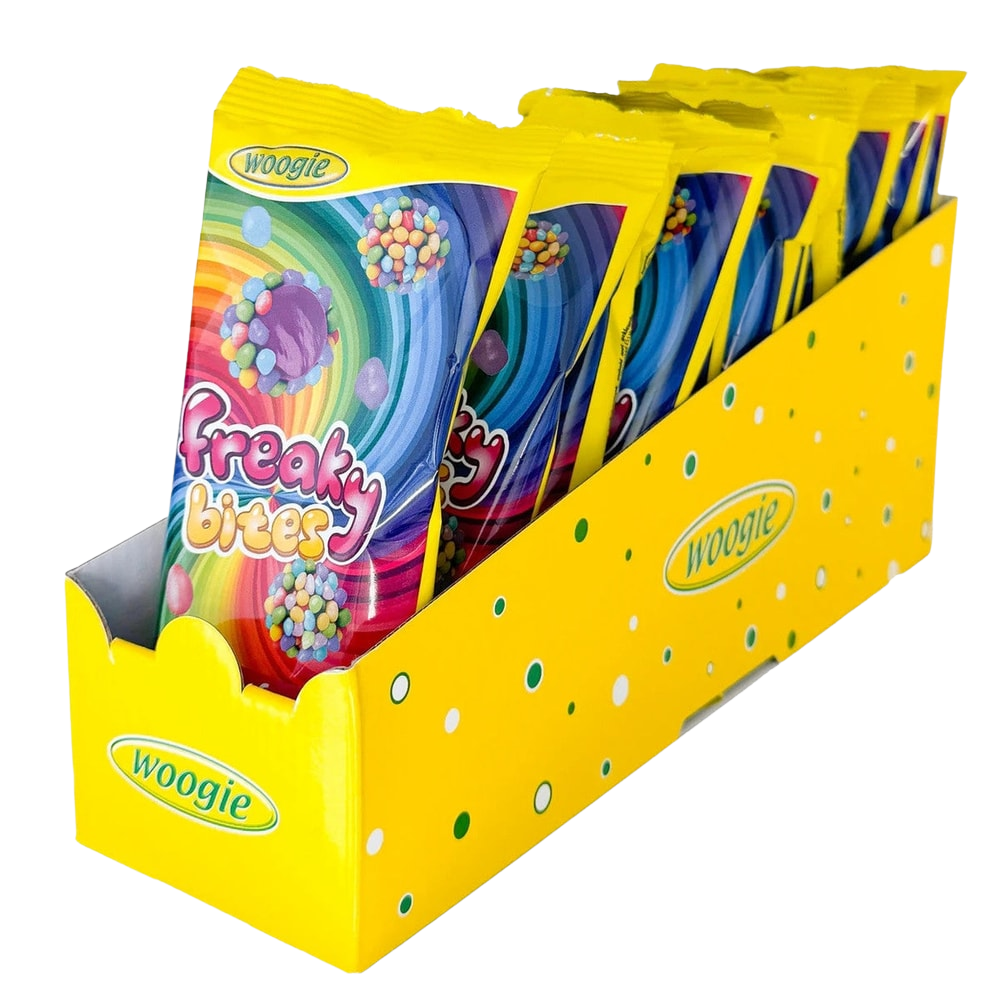 Woogie Freaky Bites Erdbeer Fruchtgummi mit Zuckerperlen 2x 60g