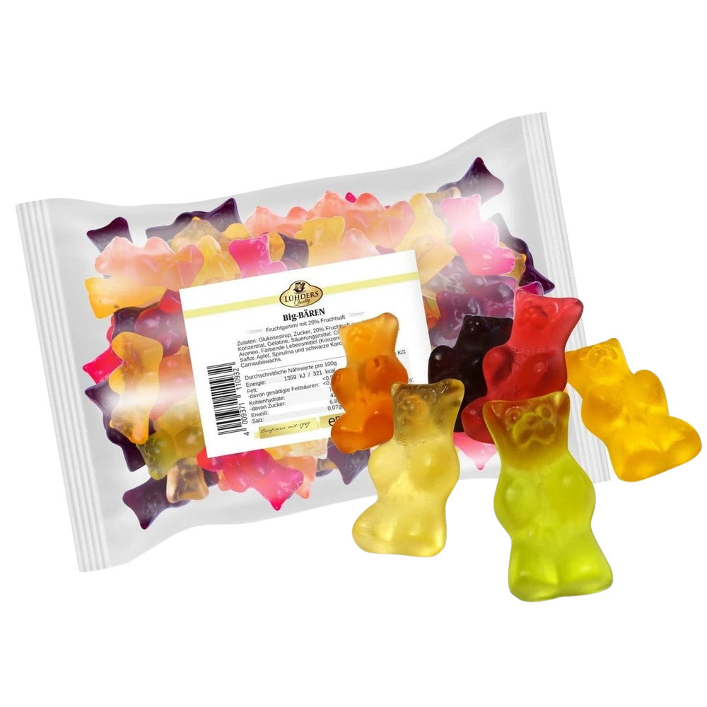 Lühders Fruchtgummi Big Bären 20 Prozent Saft 500g