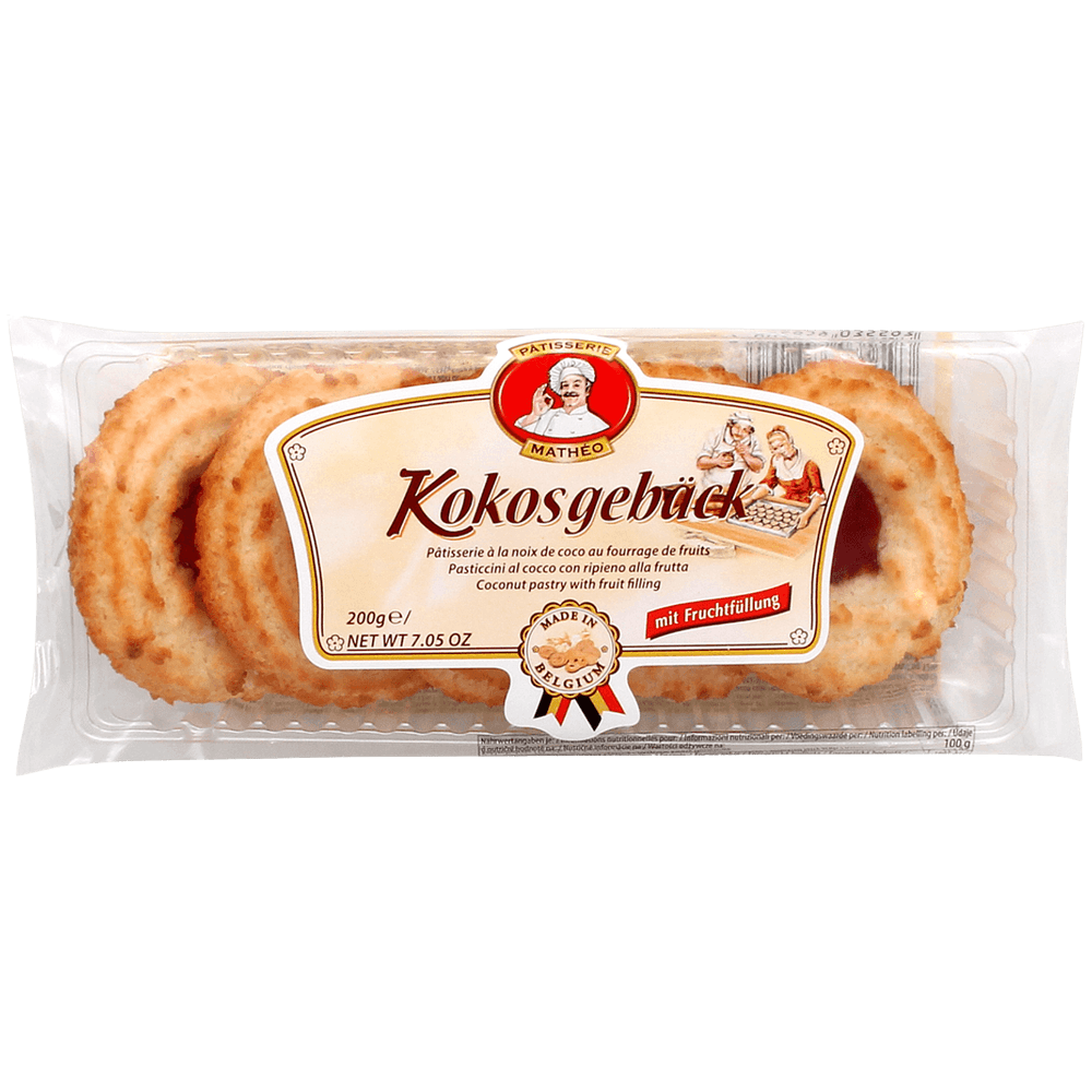 Pâtisserie Mathéo Kokosgebäck mit Fruchtfüllung 200g