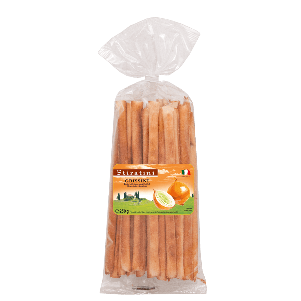 Stiratini Grissini Brotgebäckstangen mit Zwiebel 250g