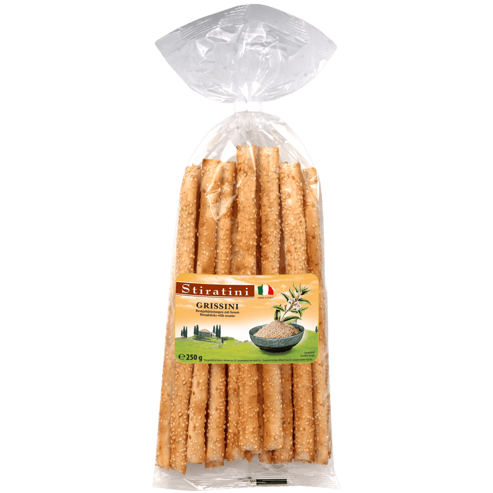 Stiratini Grissini Brotgebäckstangen mit Sesam 250g