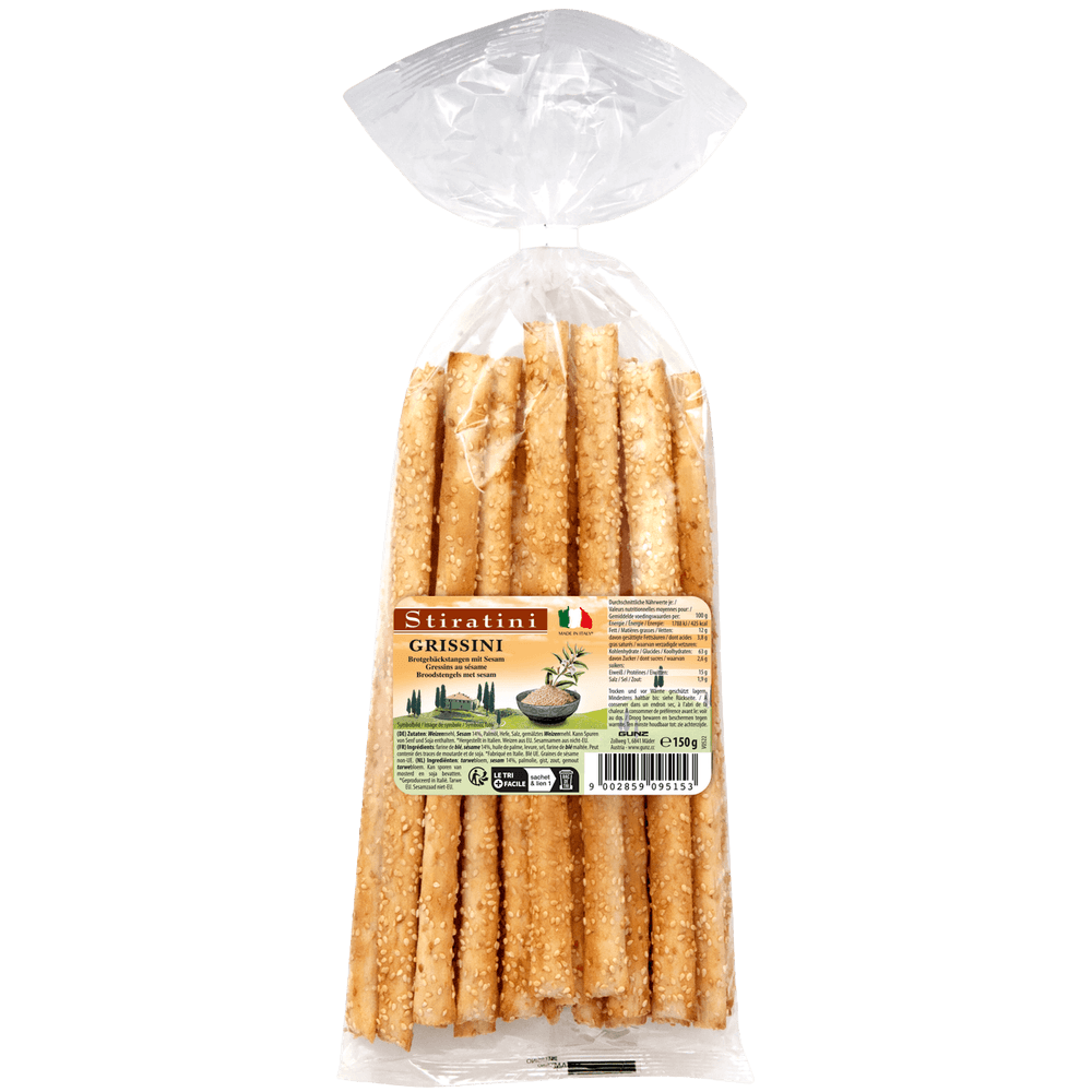 Stiratini Grissini Brotgebäckstangen mit Sesam 150g