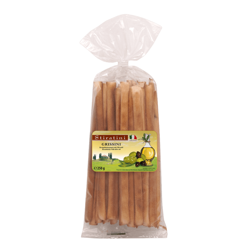 Stiratini Grissini Brotgebäckstangen mit Olivenöl 250g