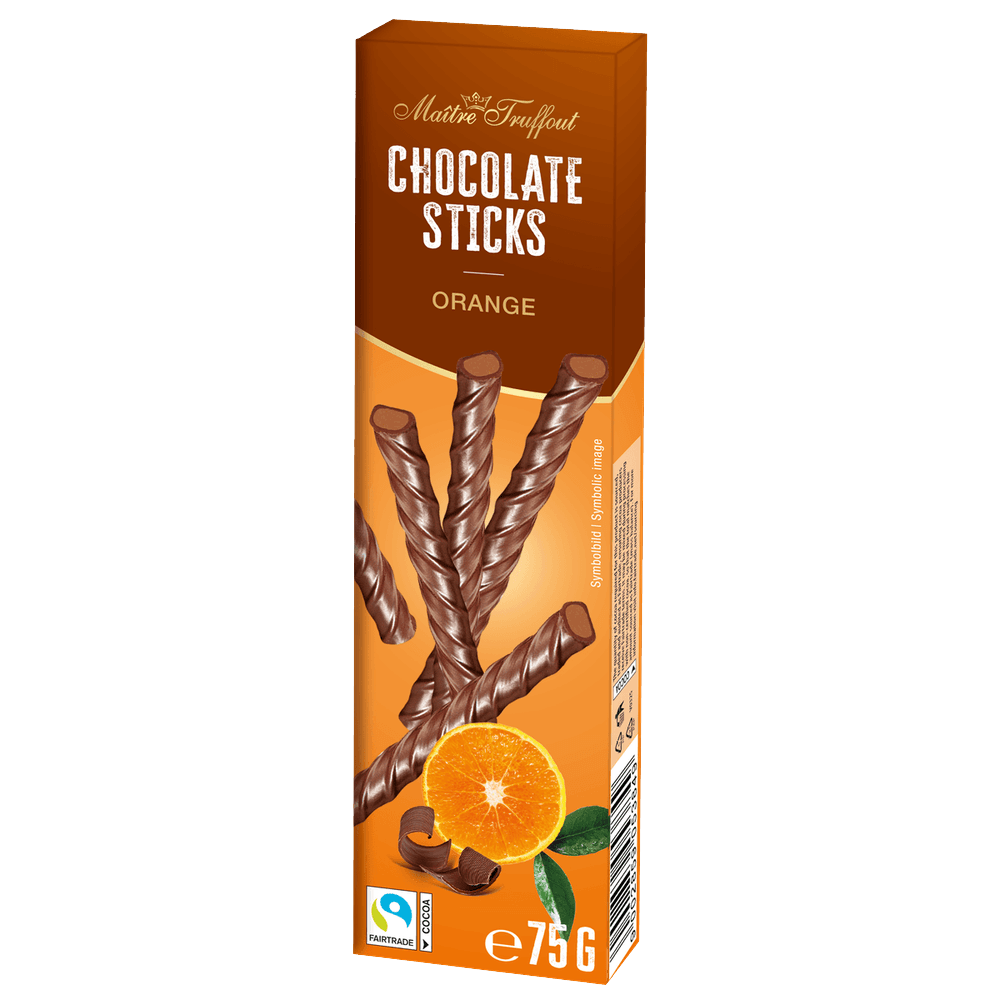 Maitre Truffout Milchschokoladesticks Orange 75g