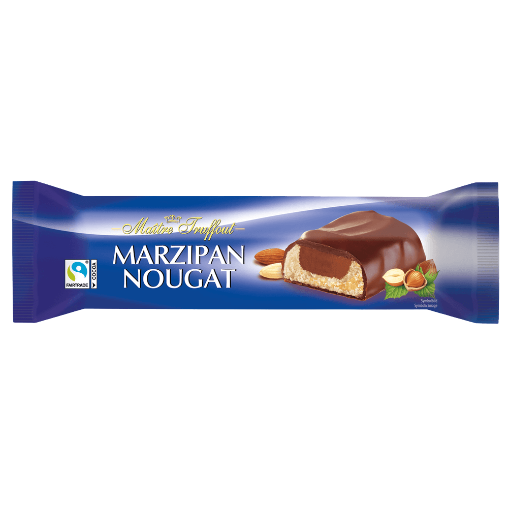 Maitre Truffout Marzipan-Nougatriegel mit Milchschokolade 75g