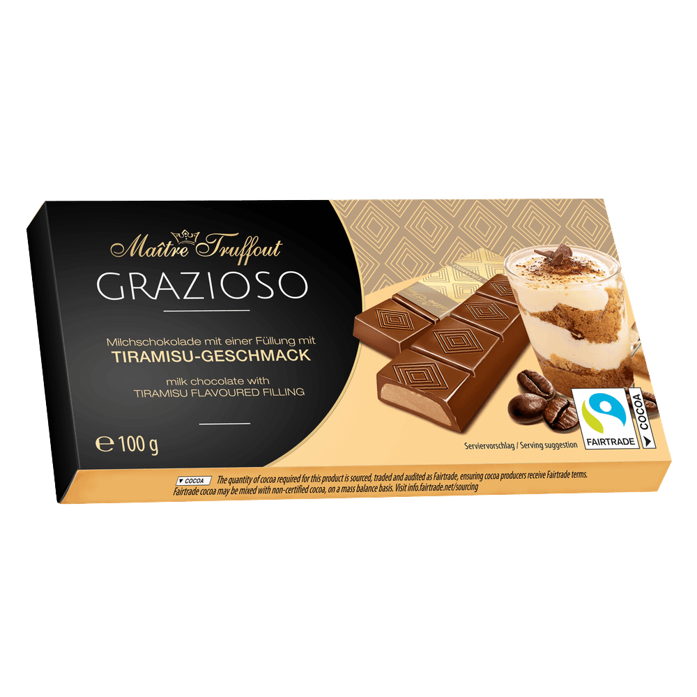 Maitre Truffout Grazioso Milchschokolade mit Tiramisucreme 100g (8x12,5g)