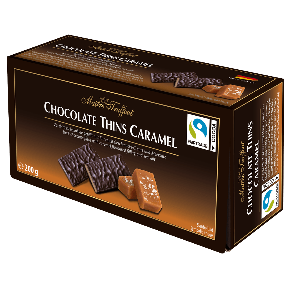 Maitre Truffout Chocolate Thins Caramel 200g