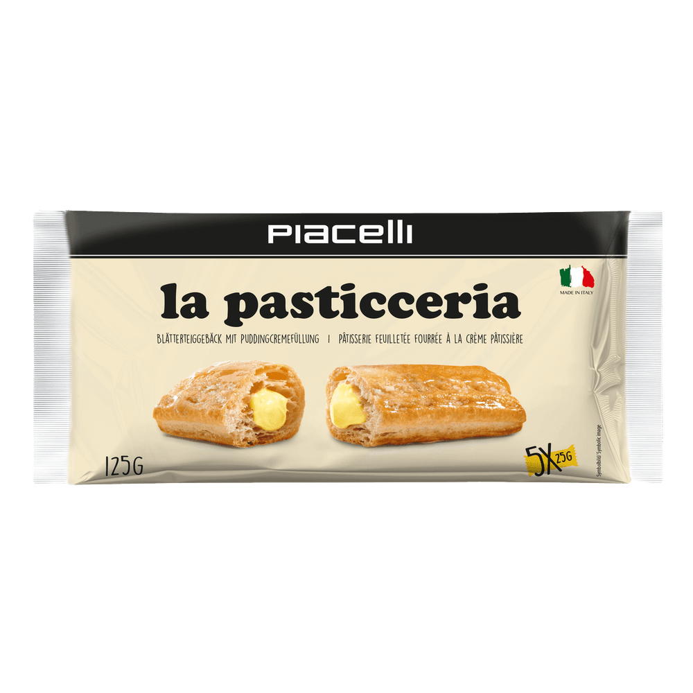 Piacelli La Pasticceria - Blätterteigröllchen mit Vanillecremefüllung 125g