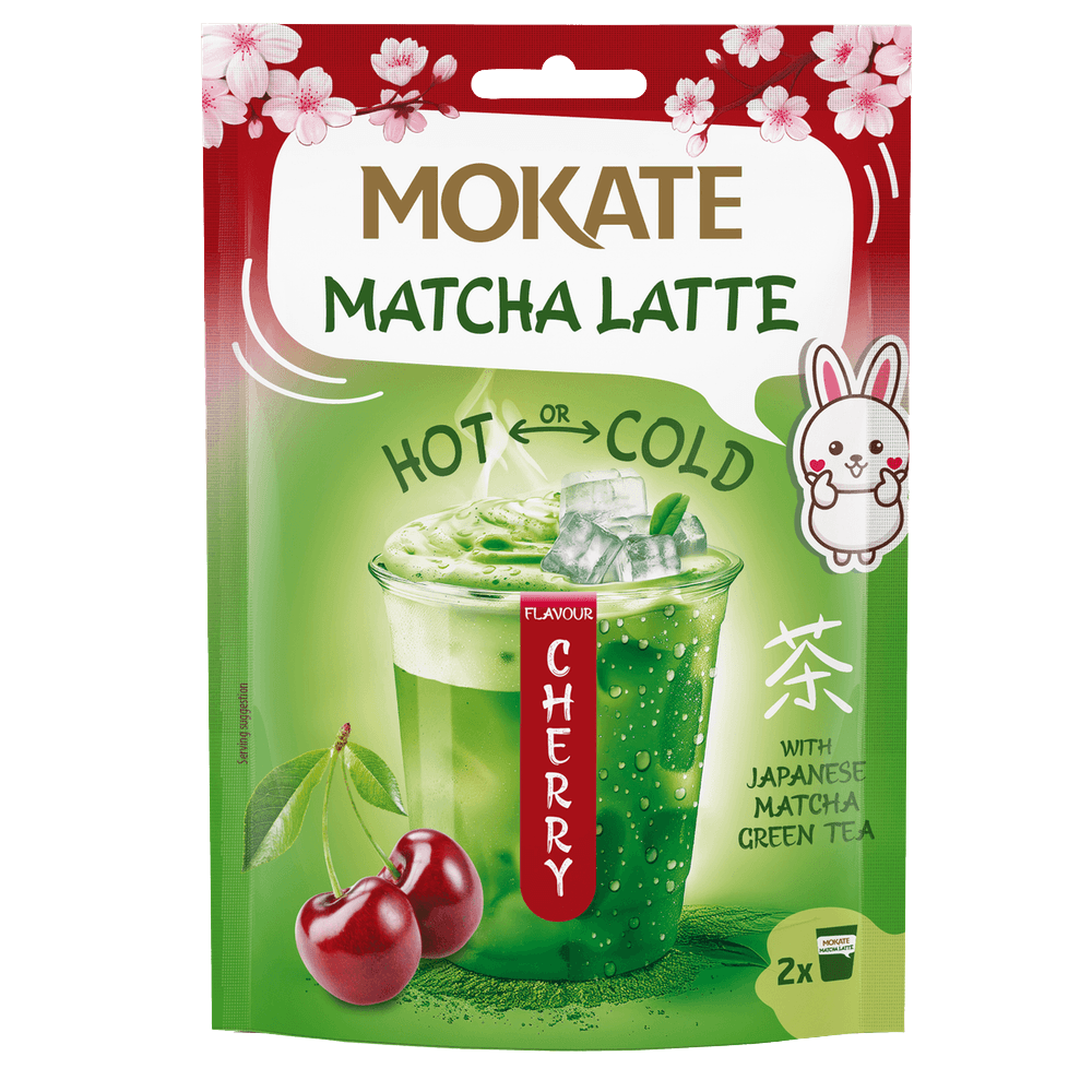 Mokate Instant Getränkepulver Matcha Latte Cherry Flavour 40g