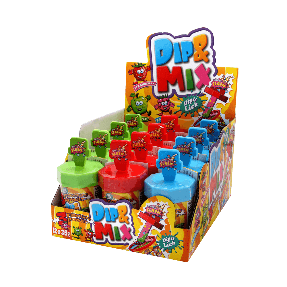 Sweet Flash Dip & Mix Lollipop & Pulver 35g