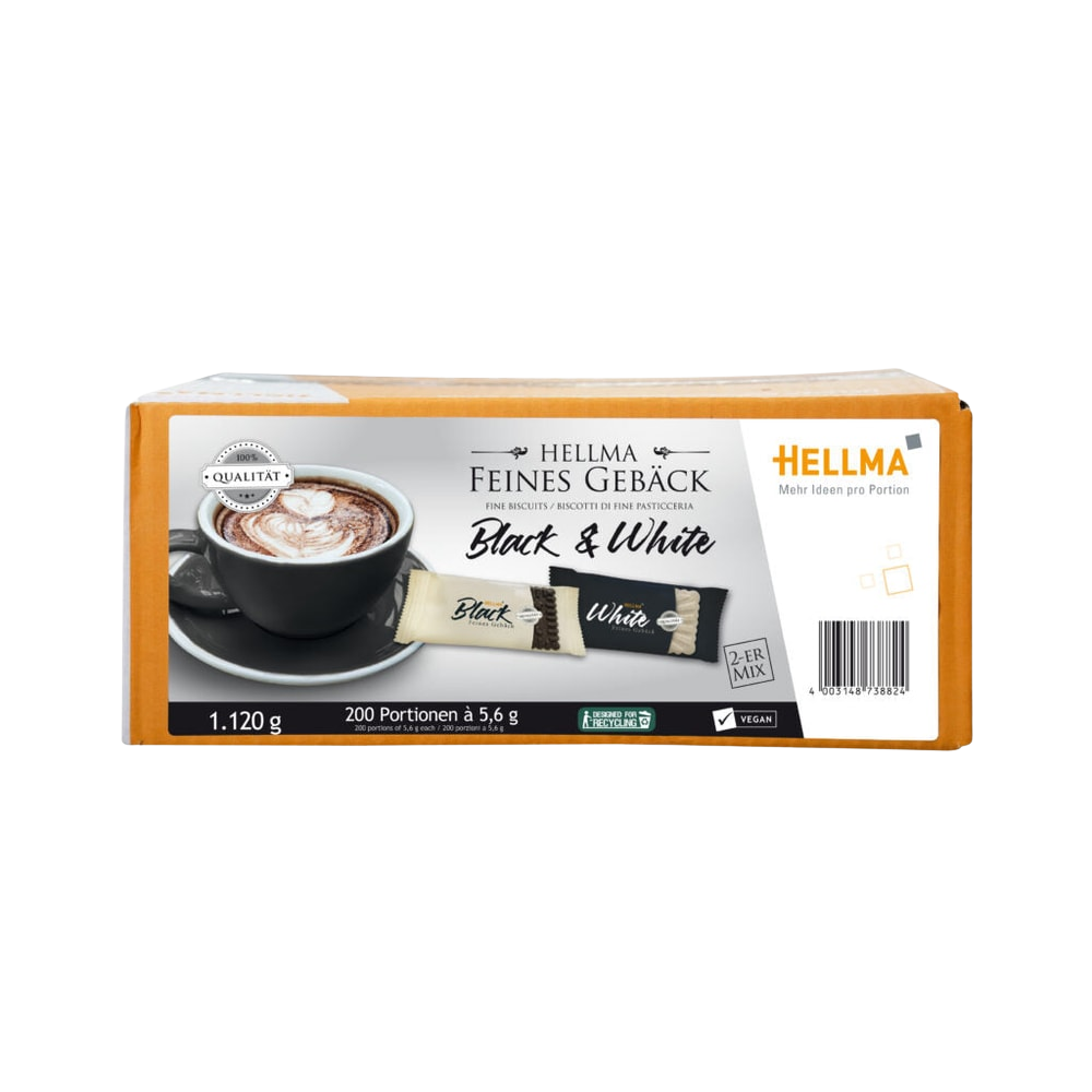 HELLMA Feines Gebäck Black & White 200 St. 1,12kg