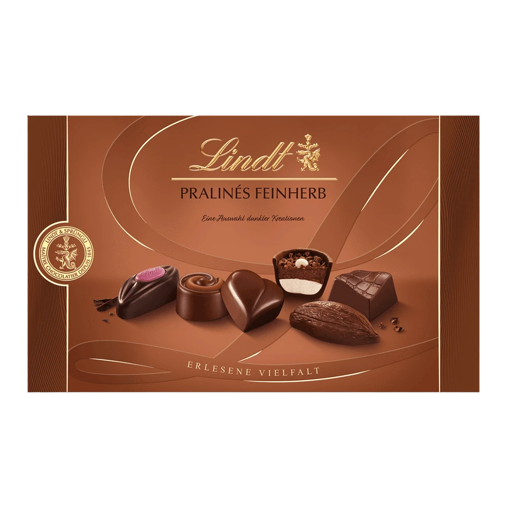 Lindt Pralines Feinherb Schokolade 200g Packung