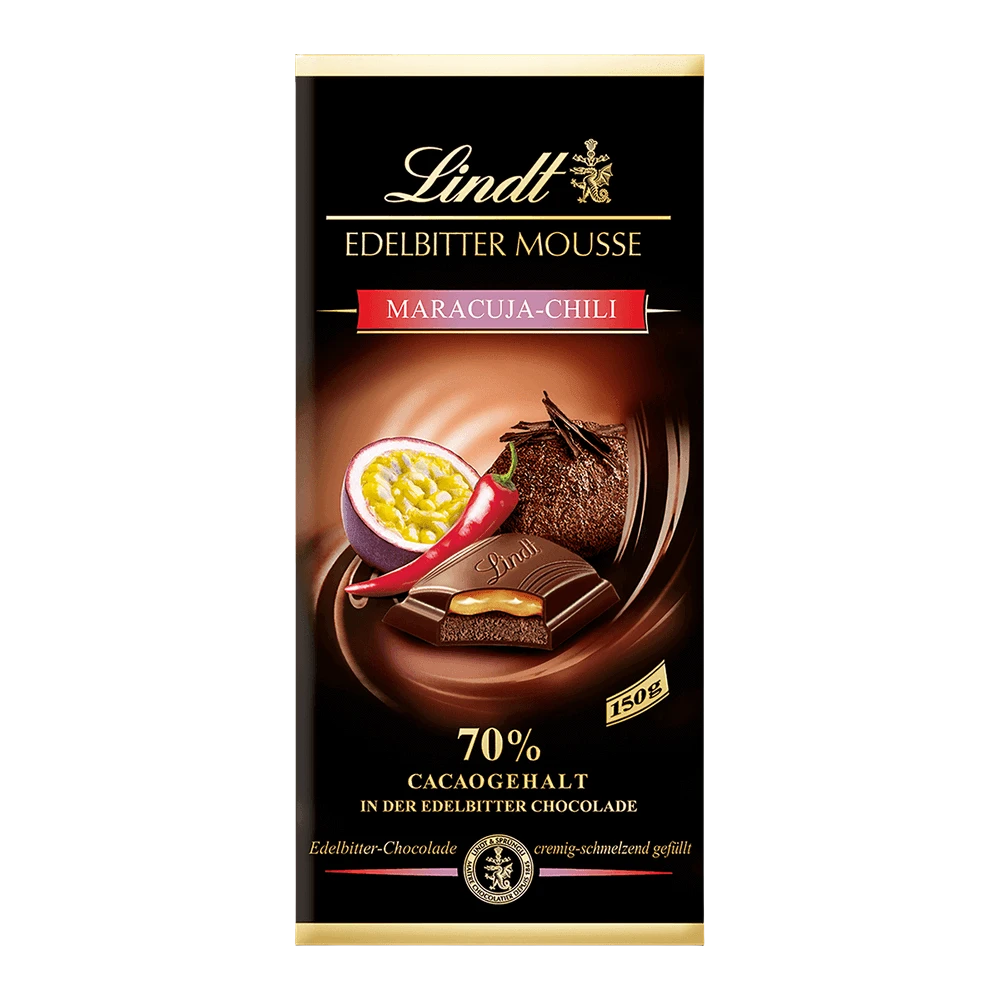 Lindt Edelbitter Mousse Maracuja-Chili Tafel 150g
