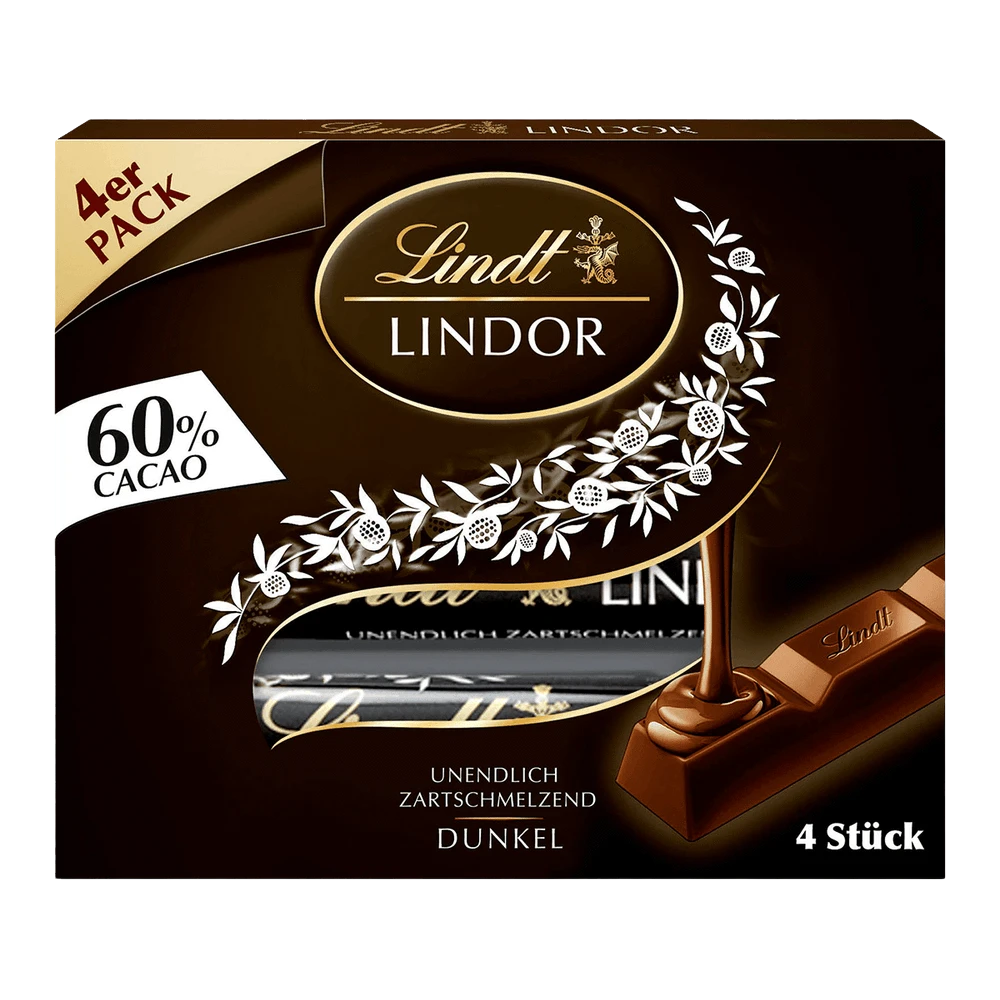 Lindt Lindor Stick Multipack 60% 4x 25g