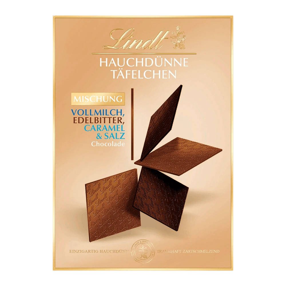 Lindt Hauchdünne Täfelchen Auslese 125g Packung
