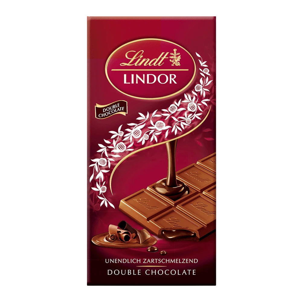Lindt Lindor Double Chocolate Schokolade mit Schoko Füllung 100g