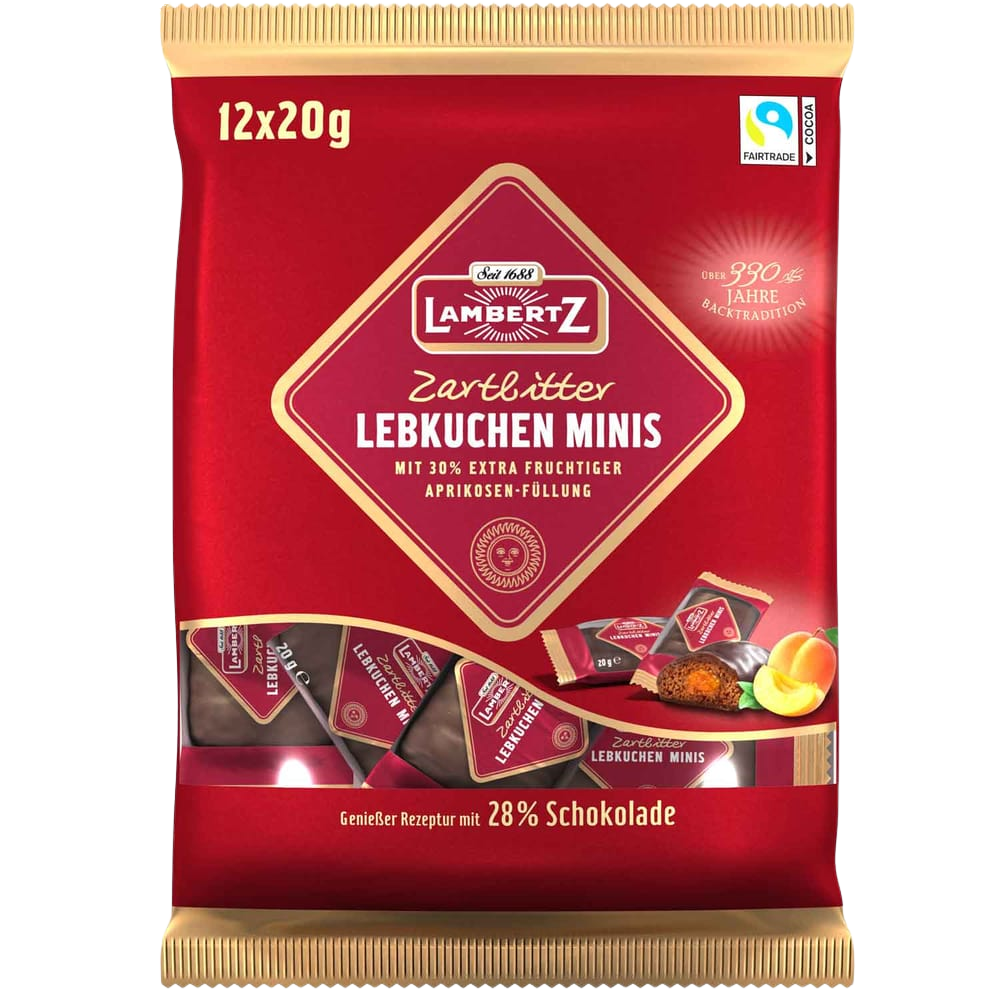 Lambertz Lebkuchen-Minis Zartbitter mit Aprikosenfüllung 240 g