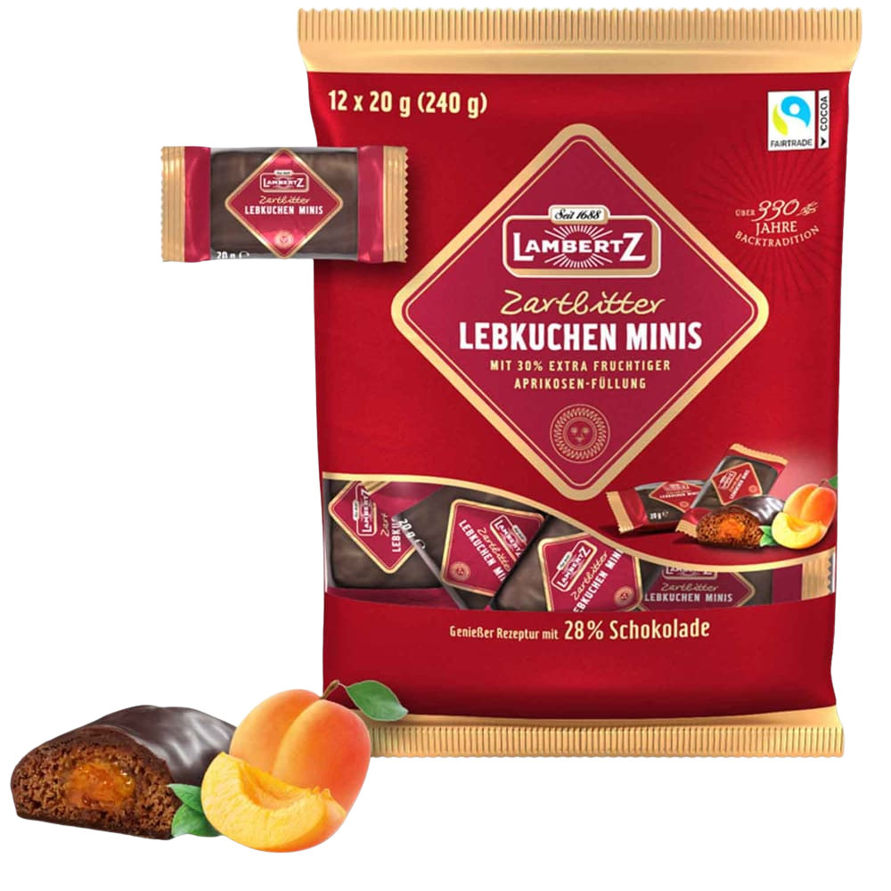 Lambertz Lebkuchen-Minis Zartbitter mit Aprikosenfüllung 240 g