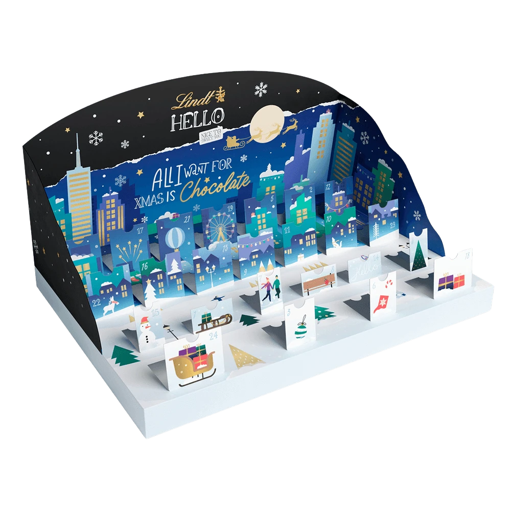 Lindt HELLO Adventskalender Pop Up 243 g