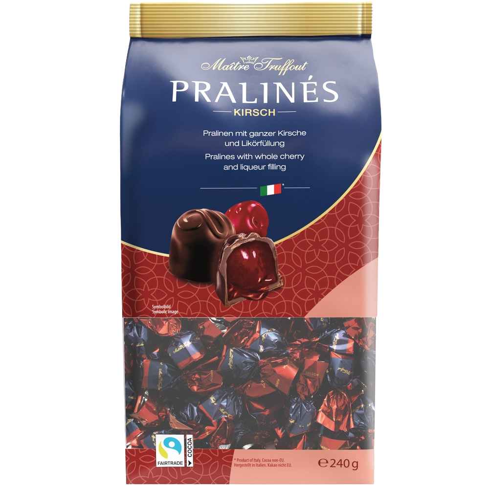 Maître Truffout Kirsch-Likör-Pralinen 240 g, 4 % vol.