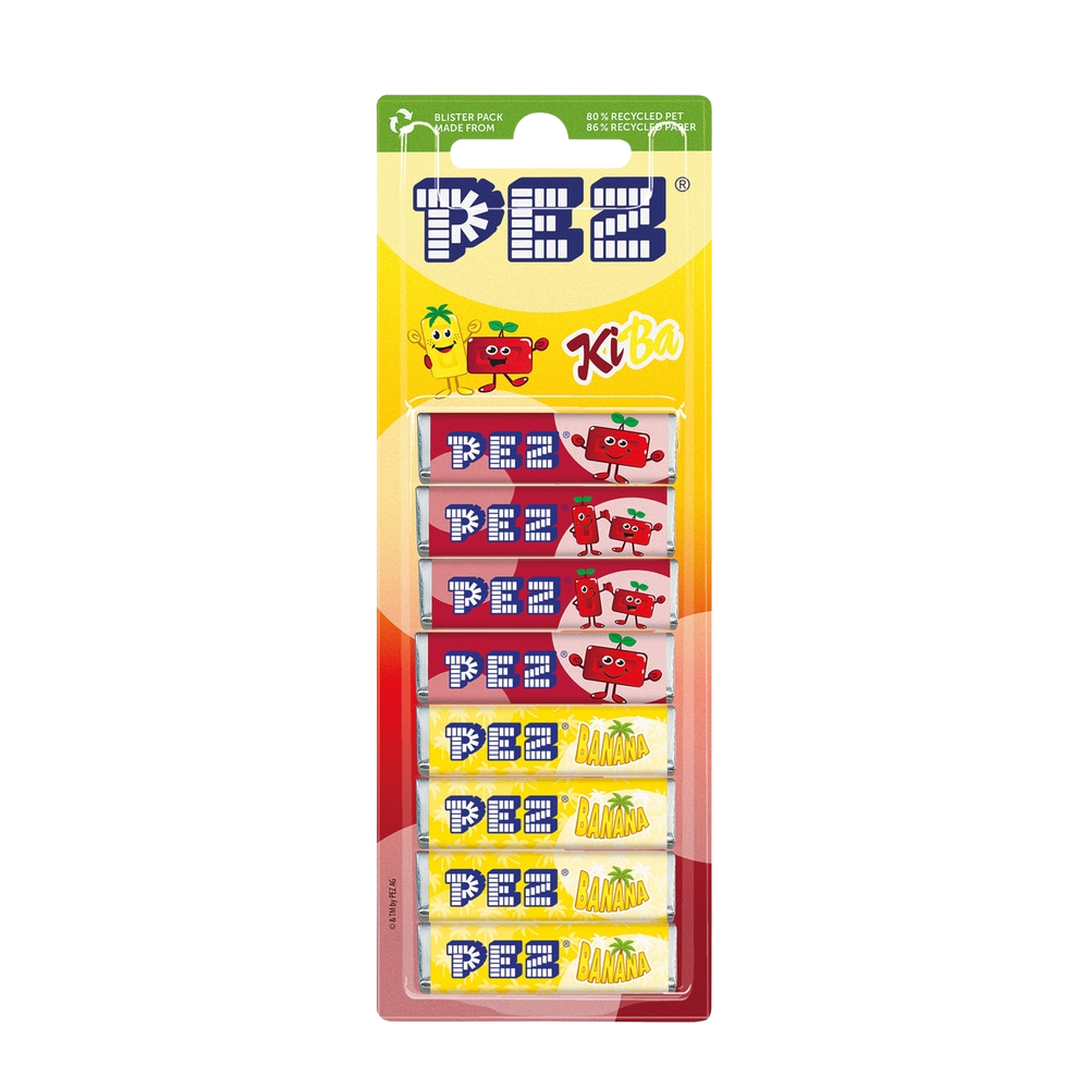 PEZ Nachfüllungen Kirsche & Banane 8 Rollen 68 g