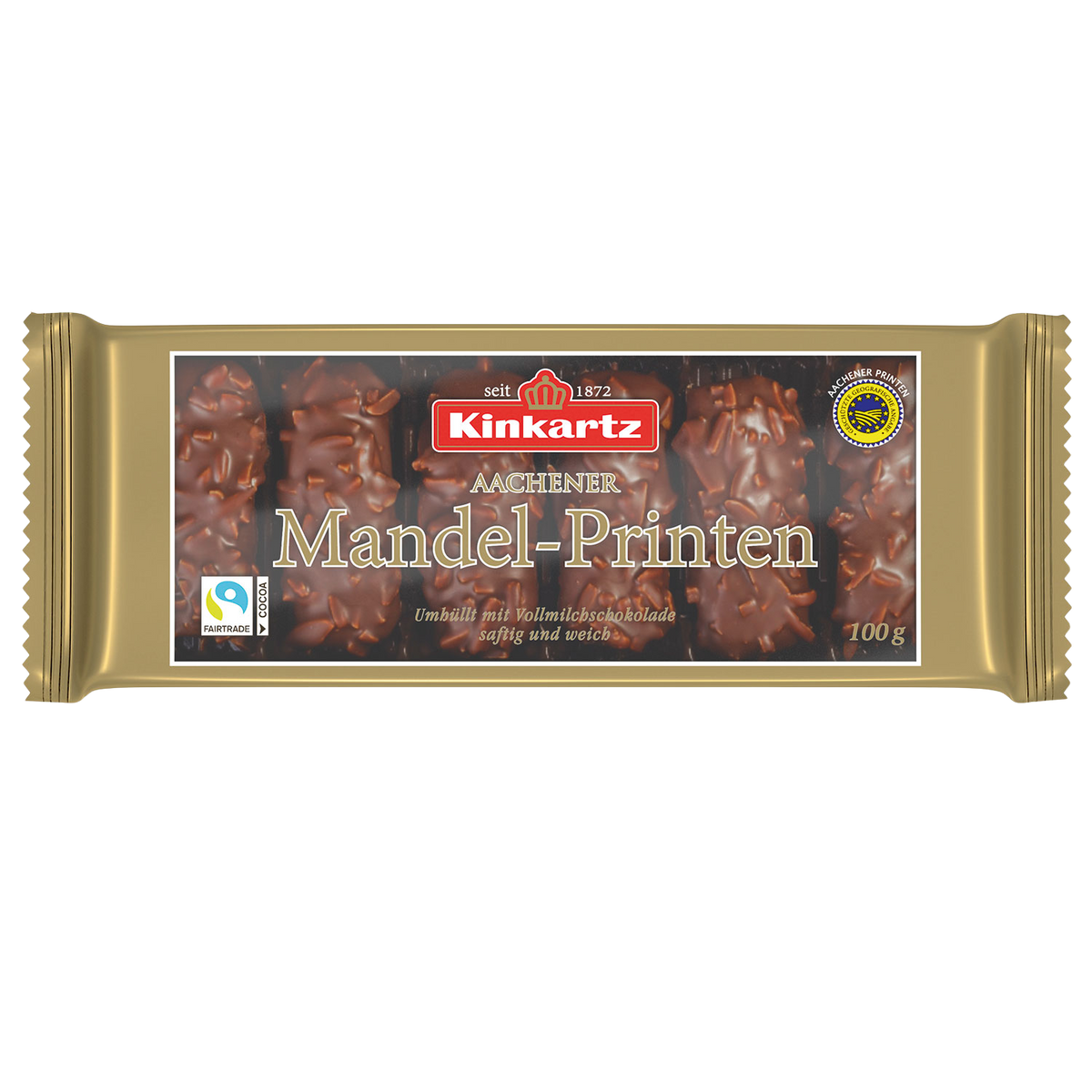 Kinkartz Aachener Mandel-Printen Vollmilch 100 g – Originalpackung
