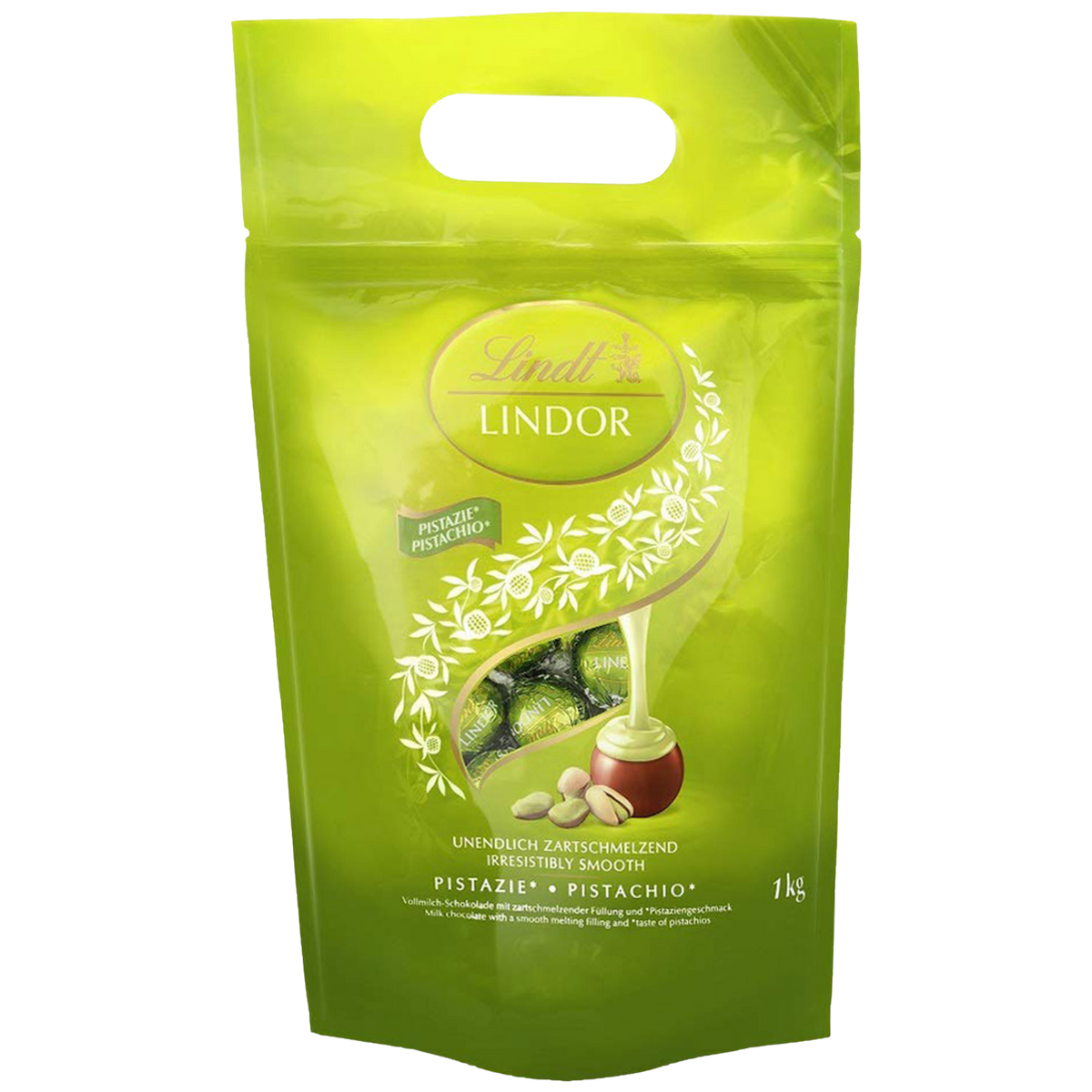 Lindt LINDOR Kugeln Vollmilch Pistazie, 1 kg – Originalverpackung