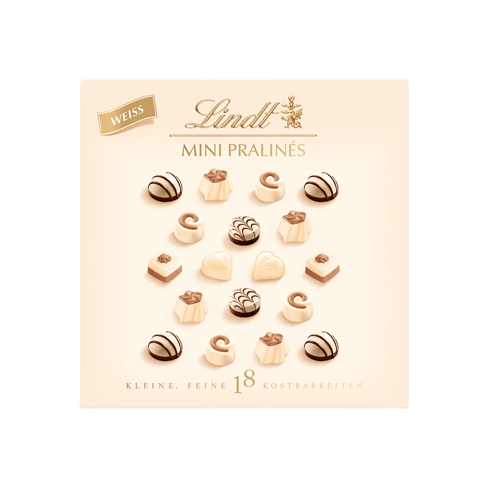 Lindt MINI PRALINÈS weiß, 90g