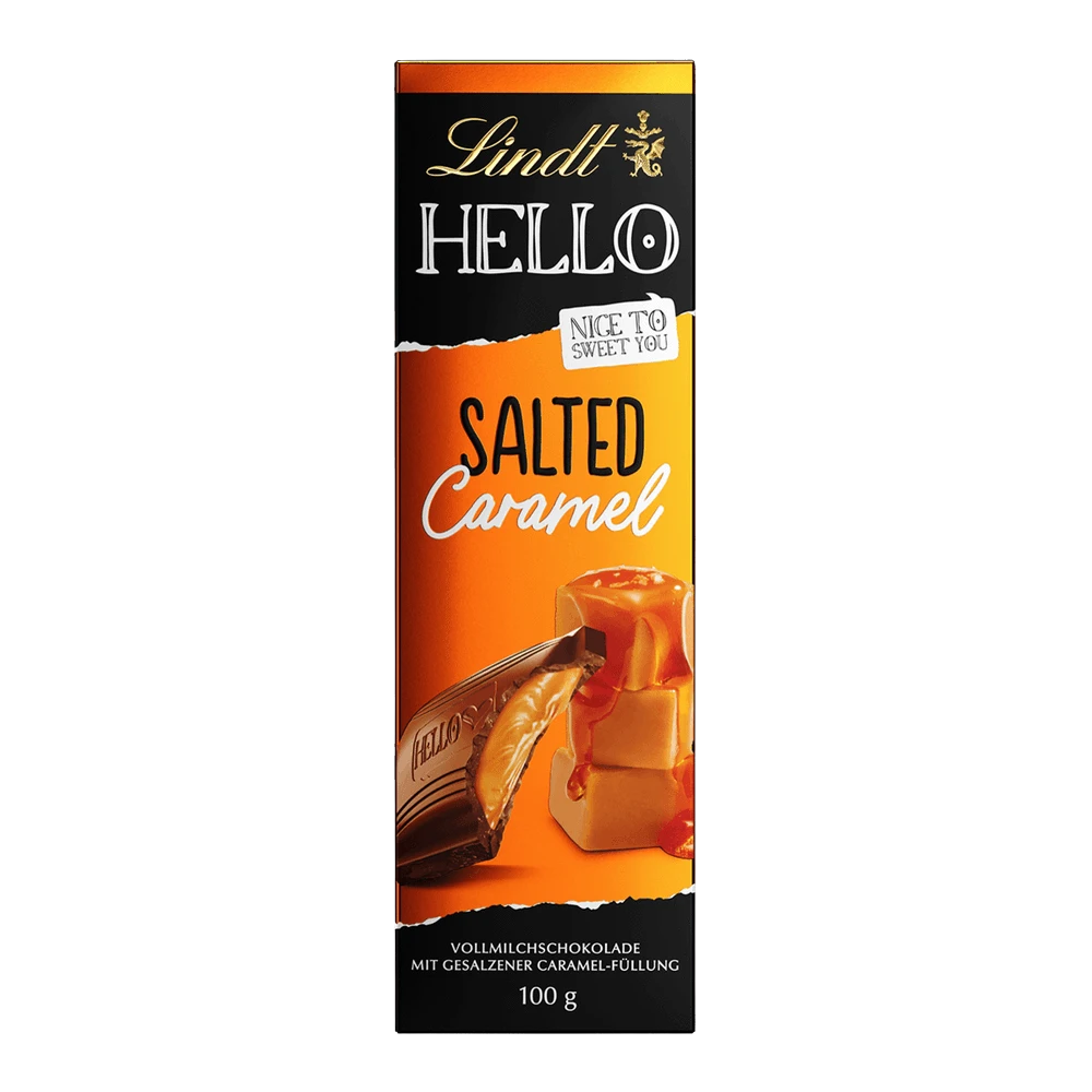 Lindt Hello Salted Caramel - Salzige Karamell Schokolade - 100g
