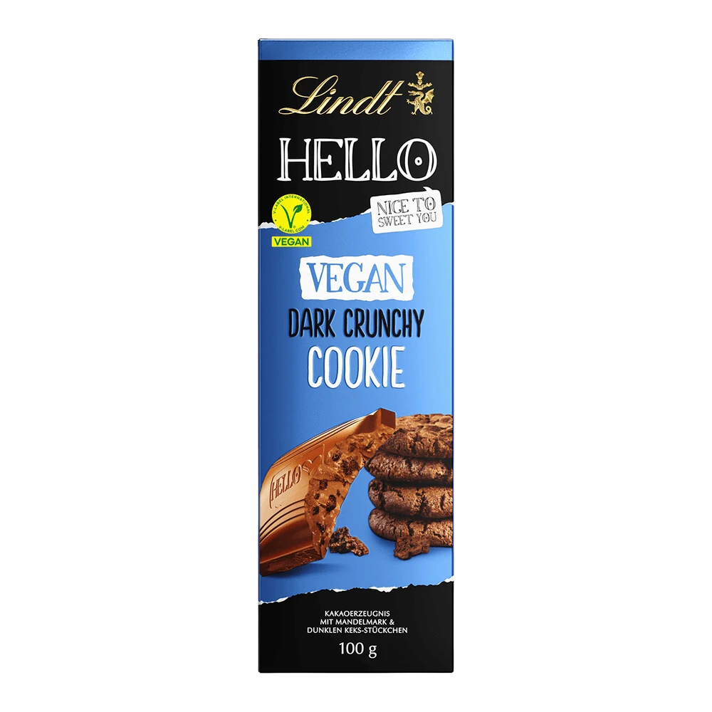 Lindt HELLO Vegan Schokolade Cookie Hafer Drink  100g