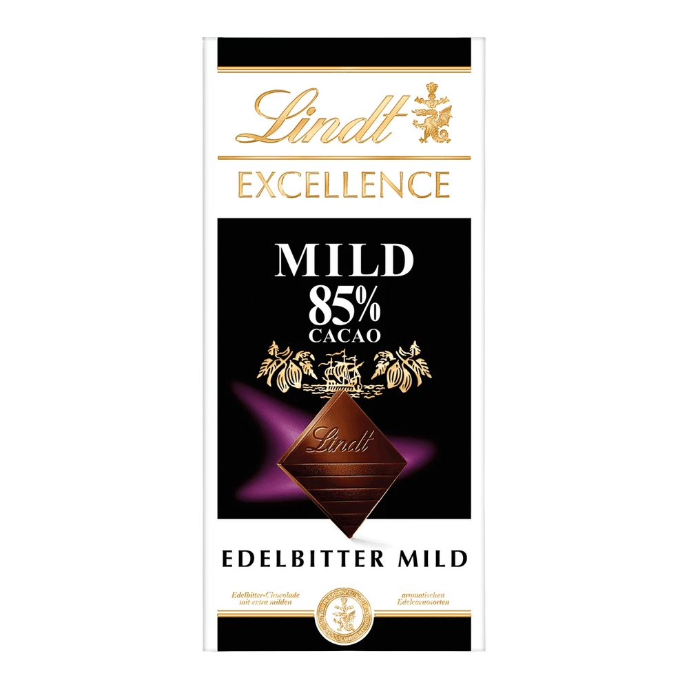 Lindt Excellence Edelbitter Mild 85% Cacao, Schokolade, 100g Tafel