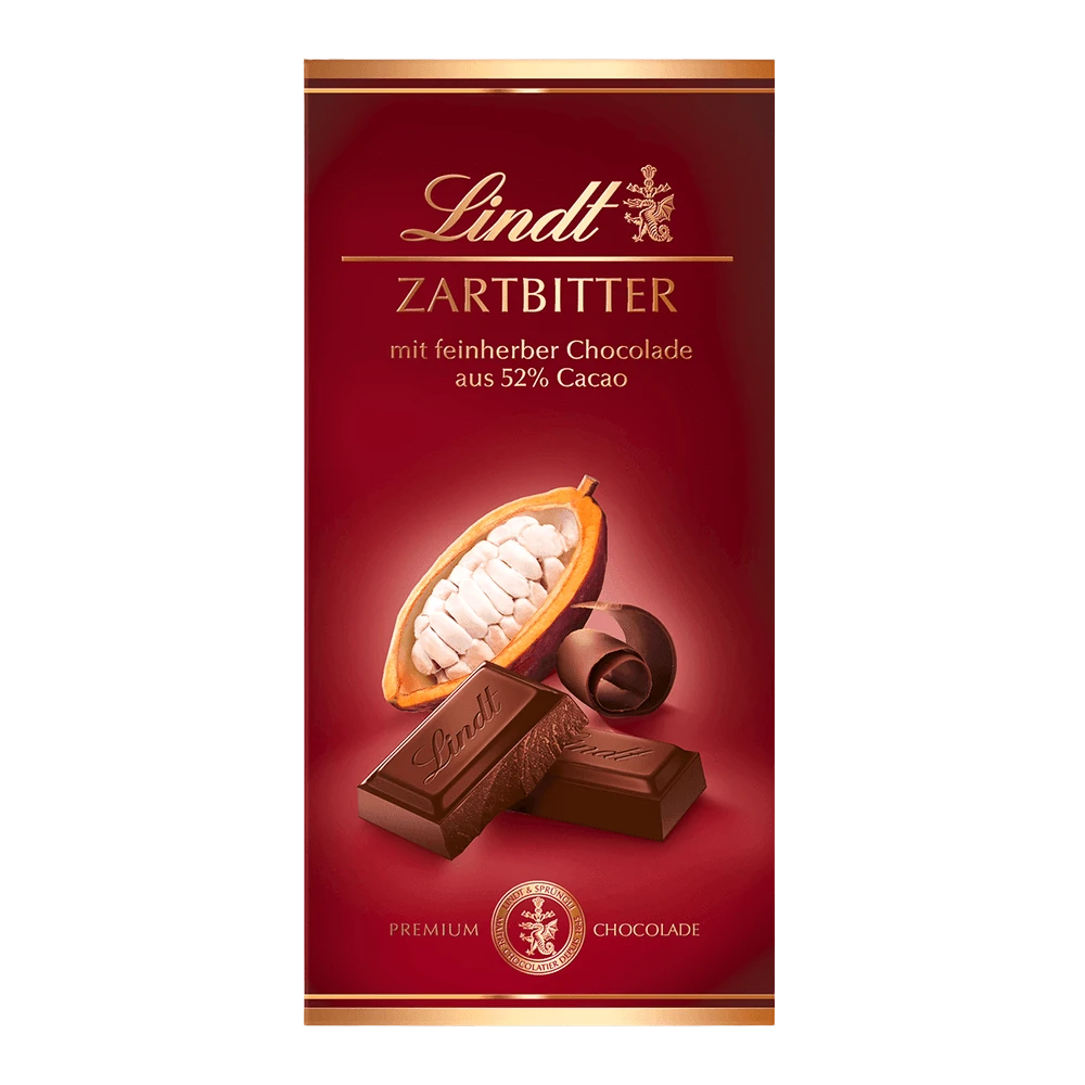 Lindt Zartbitter Schokolade 52%, 100g Tafel